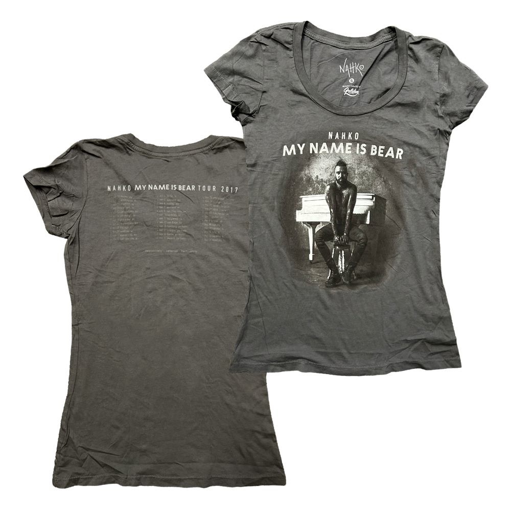 Women's My Name Is Bear Tour T-Shirt (Light Grey)